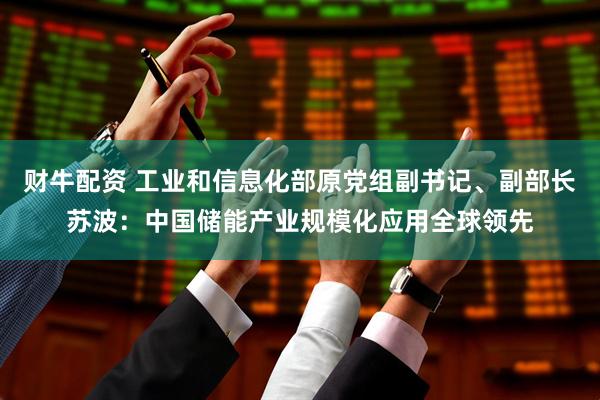 财牛配资 工业和信息化部原党组副书记、副部长苏波：中国储能产业规模化应用全球领先