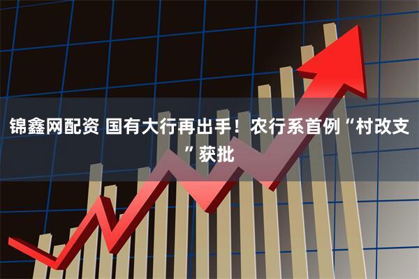 锦鑫网配资 国有大行再出手！农行系首例“村改支”获批